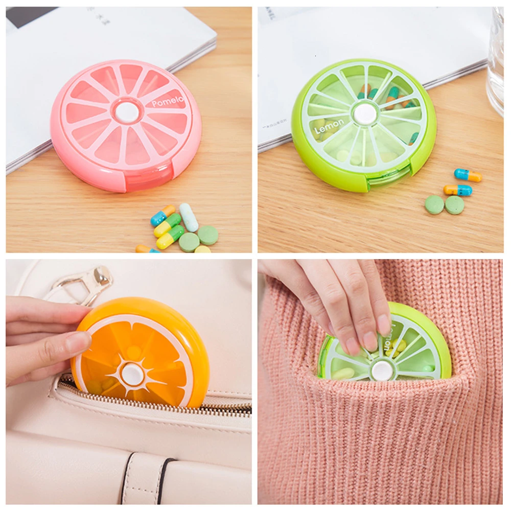 7 уход за днем лекарство таблетки мини коробка для хранения в форме фруктов