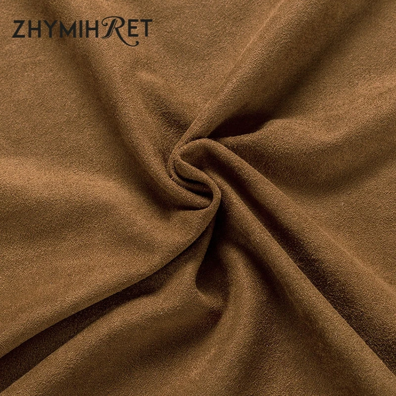 Женская замшевая юбка миди с разрезом zhymifret элегантная высокой талией и