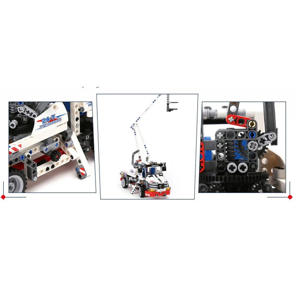 

NEW 3350 Bucket Technology Truck Telescopic Handler Kids Building Blocks Set Transport 8071 Toys For Children