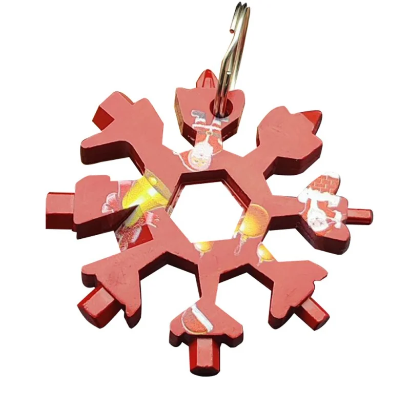 

18-in-1 Snowflake Multi-Tool Portable Pocket Tool Wrench Ratchet Combination Metric Christmas Gift Set Keychains Tools