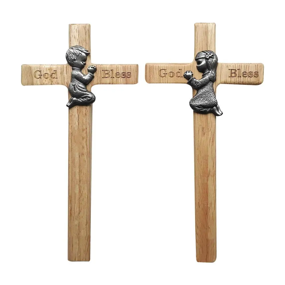 

Baby Cross Ornament Wooden Personalized Praying Boy Praying Girl Baby Wall Cross Baptism Blessing Baby Cross First Holy Communio