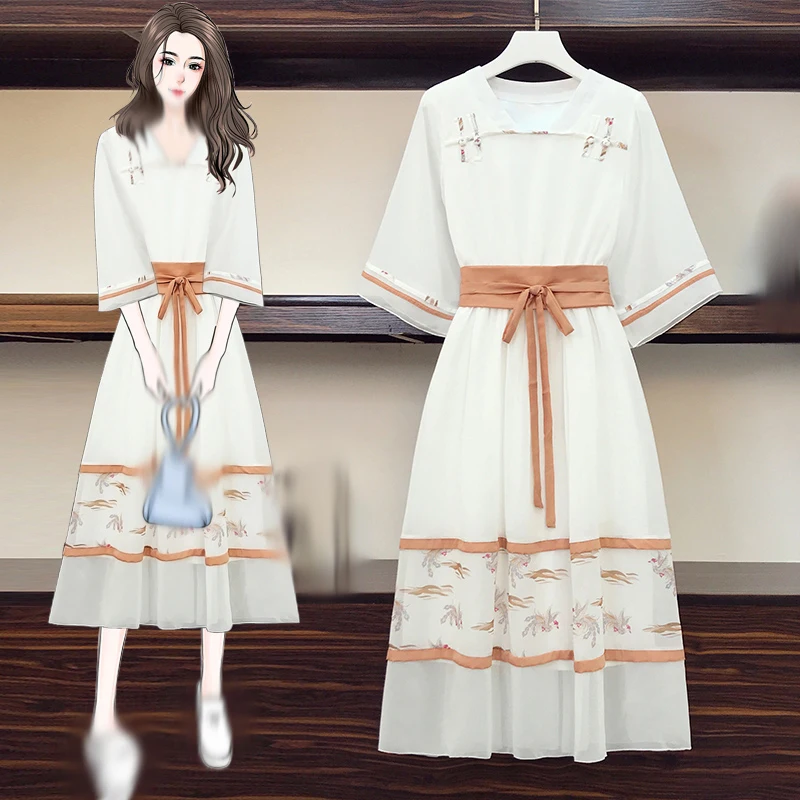 Новинка 2021 креативное летнее платье в китайском стиле ретро повседневный