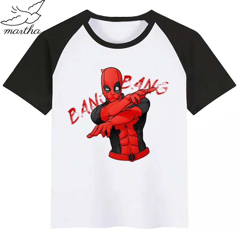 Футболка с принтом Dead Pool забавная одежда Детская летняя футболка модная детская