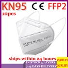 Маска для лица Kn95 Mascarillas CE FFP2, одноразовая 5-слойная Защитная, дышащая, с фильтром для заботы о здоровье, 10 шт., 95%