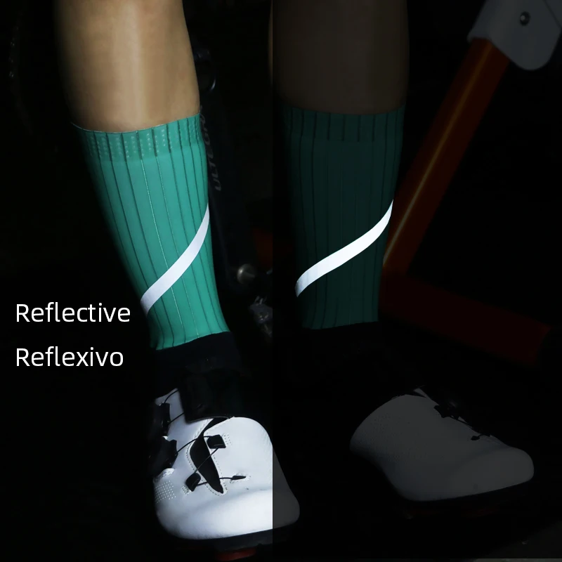 Новые светоотражающие велосипедные носки для мужчин и женщин Нескользящие