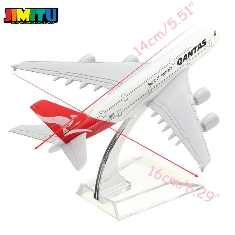 JIMITU металла; каблук 16 см модель самолета A380 Австралия Qantas весы настольная игрушка модель здания Наборы игрушка для детей сувенир