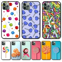 delicious candy phone case cover for iphone 12 pro max 11 8 7 6 s xr plus x xs se 2020 mini black cell shell