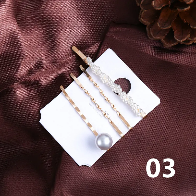 Металлическая заколка для волос с искусственным жемчугом 4 шт./компл. аксессуары