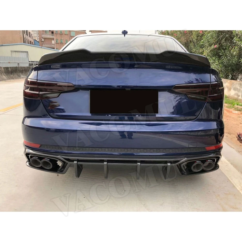 Сухой углеродного волокна передний бампер губы боковые юбки задний багажник