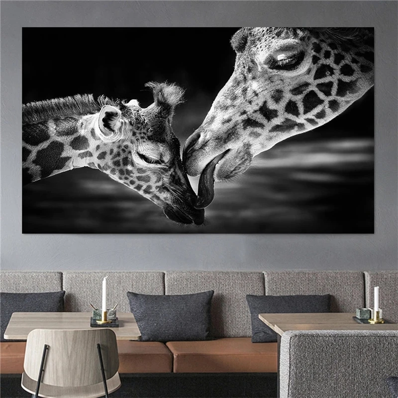 

African Giraffes Lover Canvas Art Posters And Prints Wild Animals Canvas Paintings On the Wall Art Pictures For Kids Room