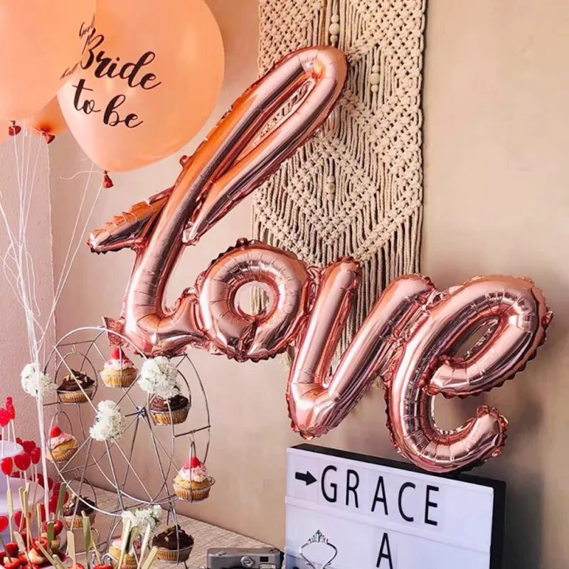 Лигатуры воздушный шар из фольги с надписью Love украшение для Годовщины свадьбы