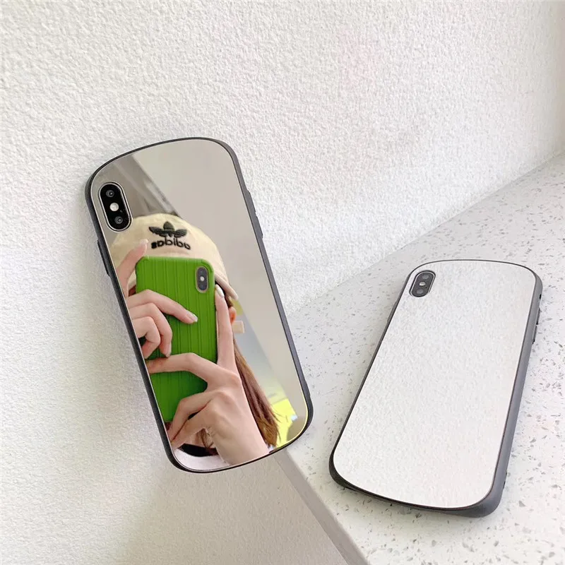Девушка макияж зеркало квадратный чехол для телефона для iPhone 11 Pro Max XR XS Max 7 8 6S Plus чехол мягкий TPU Сторона+ PC полный корпус чехол для телефона