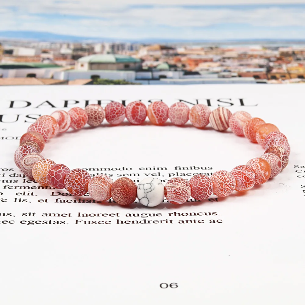 6 мм браслеты с бусинами из натурального камня для мужчин и женщин Шарм