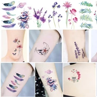 waterdichte bloem tijdelijke tattoo sticker vlinder rose patroon water transfer onder borst schouder bloem body fake tattoo
