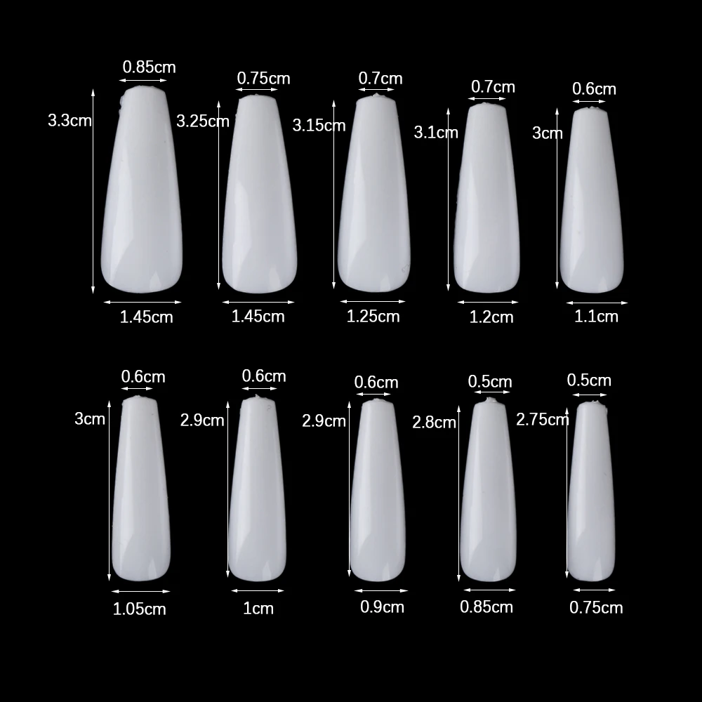 100Pcs/Box UV Gel Full Cover Acrylic Clear White Natural False Nail Ballerina Coffin Fake Nails DIY Manicure Tips Beauty Tools | Красота и