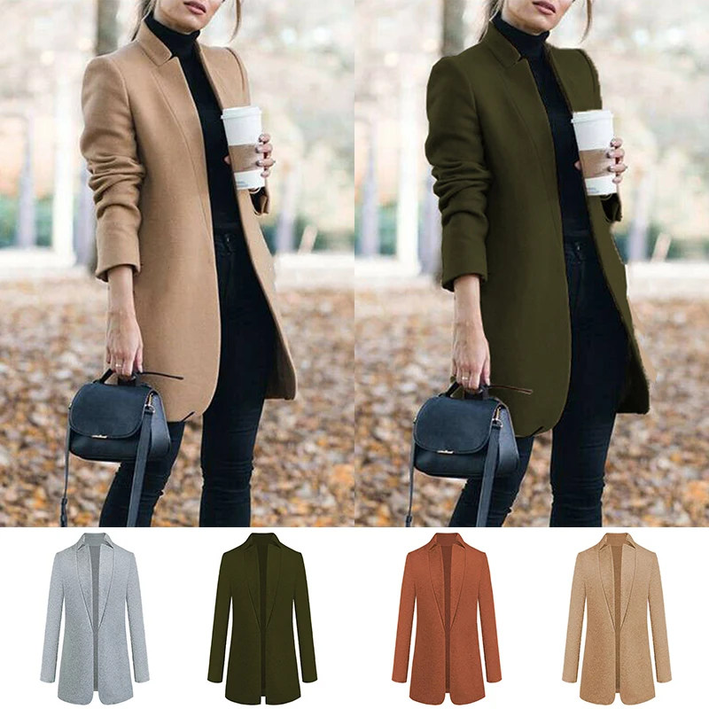 

Women's cargo jacket coat cardigan Outwear Slim Fit Fashion Cardigan Long Sleeve Coats Suit Jackets OL Solid Color Blazer