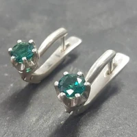 exquisite and simple 925 silver inlaid green diamond earrings engagement wedding jewelry gift souvenirs