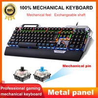 Mechanical Gaming Keyboard 104-key RGB LED backlit Computer Keyboard  Black blue Switch  Suitable for LOL Gamers Windows Game