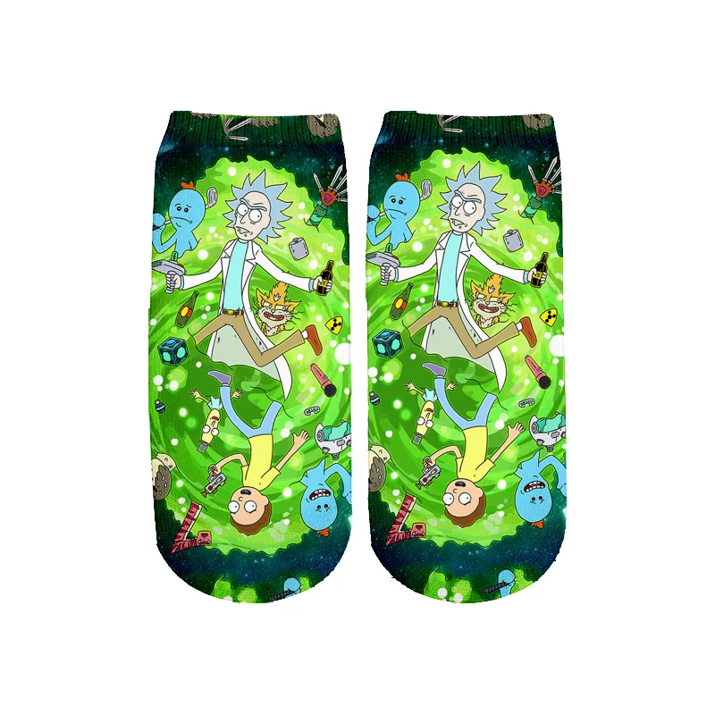 1 Новейшие Rick and Morty 3D печатных мультфильм милые короткие носки для мужчин женщин harajuku корейские носки RS-007 - Цвет: 1