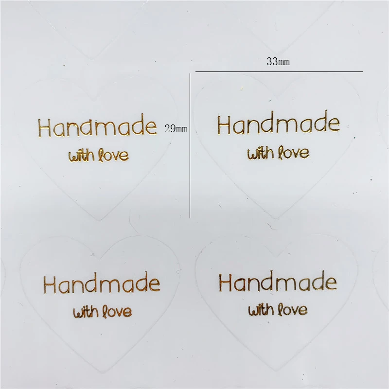 

1000pcs/lot handmade with love and thank you transparent Sticker Package Decoration Stickers wholesale