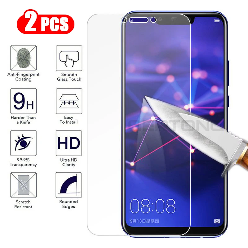 2 упаковки из закаленного стекла для huawei P10 mate 10 20 X Lite Pro защита экрана 9H 2.5D