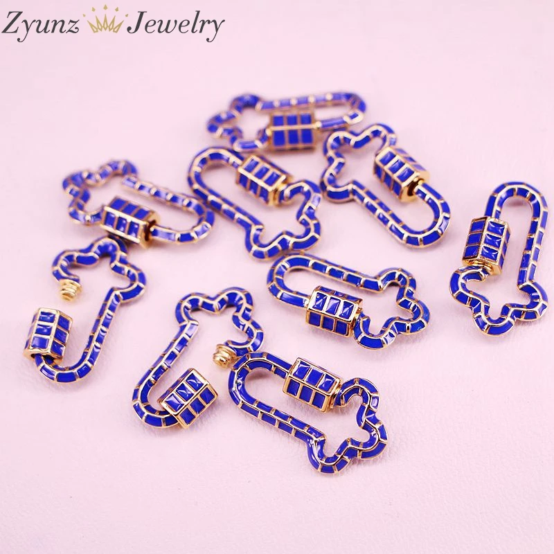 10PCS MIX Color Enamel Lock Carabiner Cross Shaped Screw Clasp Jewelry Accessories | Украшения и аксессуары