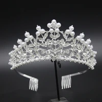 bride pearl crown 2020 new alloy rhinestone crown baroque crystal water drop wedding crown queen princess hair accessories