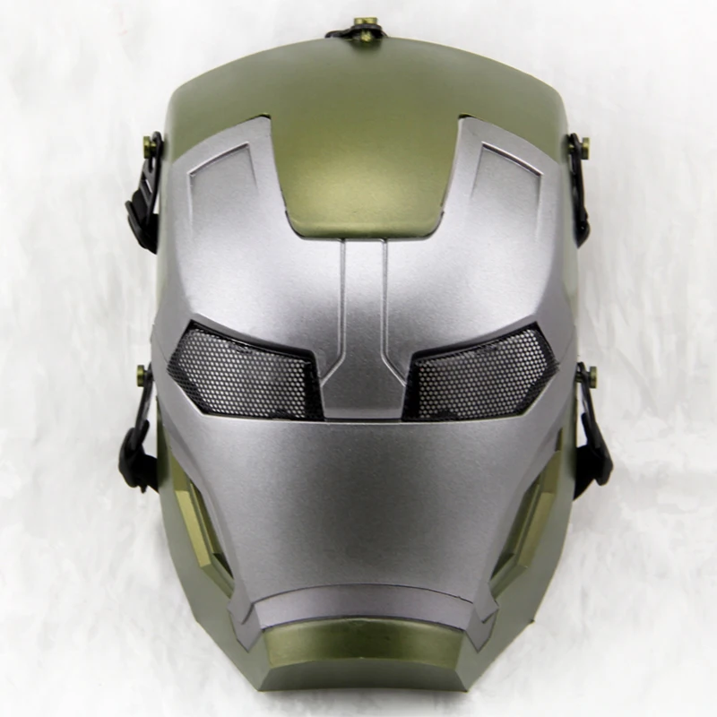 Маска на все лицо Железный человек Военная Тактическая уличная маска из