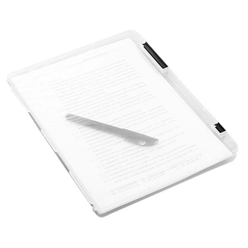 

File Storage Box Transparent Plastic Document Case Portable Paper Organizers FKU66