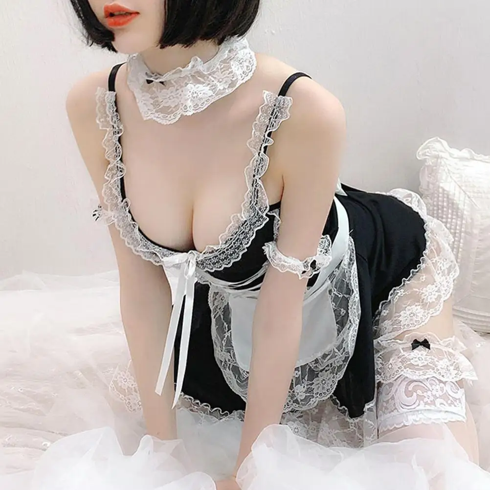 

Hot Lolita Costume Babydoll Dress Uniform Erotic Role Play Cute Live Show Lace Women Sexy Lingerie Cosplay Costumes Maid Servant