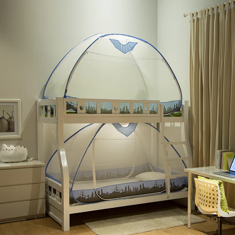 Москитная сетка для кровати на лето двухъярусной шифрование молнии 1 5 м 2 шторы