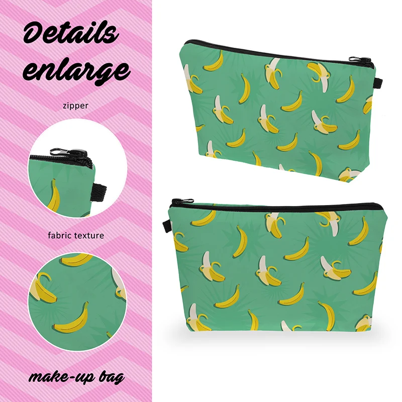 Мультяшный арбуз авокадо принт с фруктами косметичка переносной дорожный