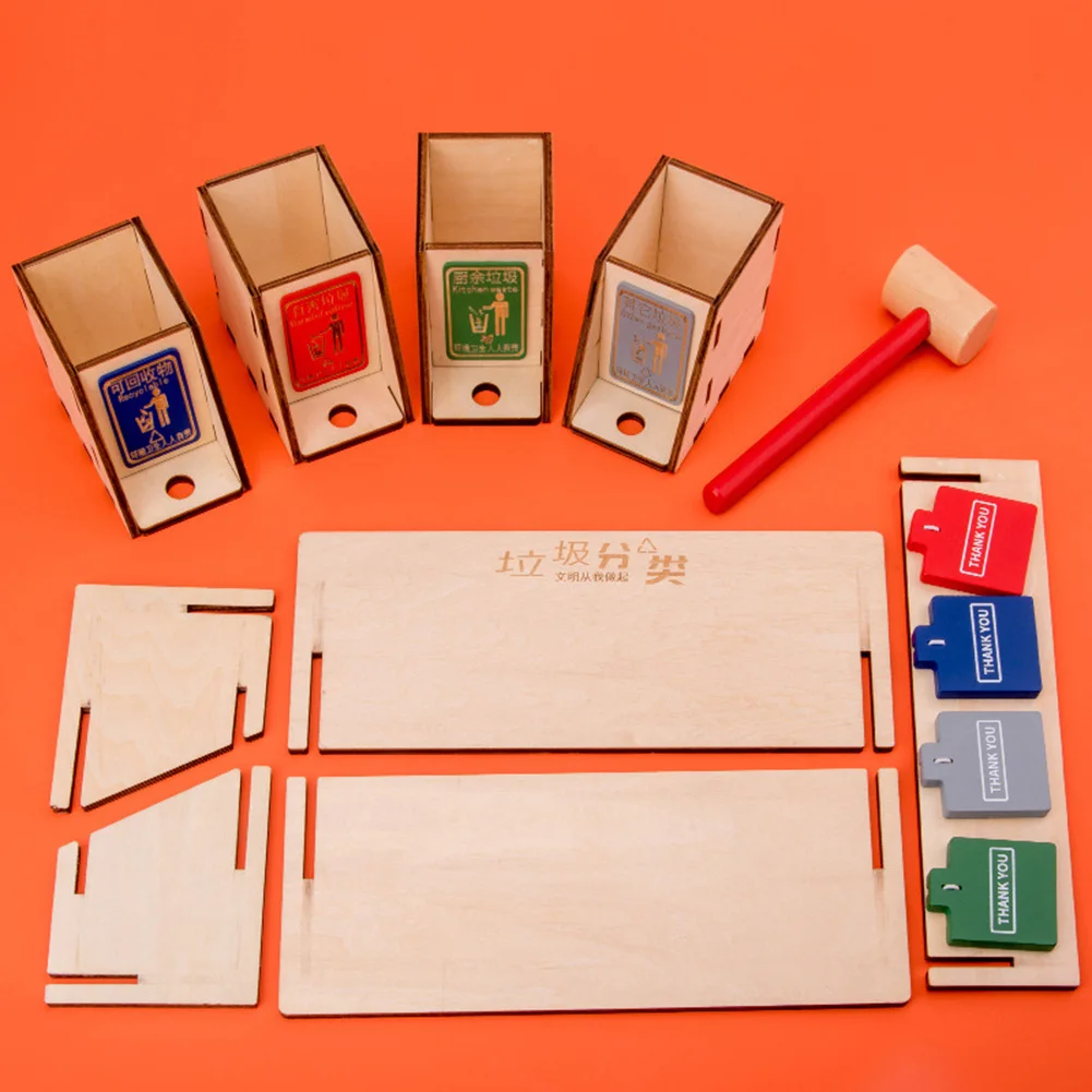 

Children Early Education Classify Rubbish Cards Mini Garbage Sorting Wooden Toy Kids Parent-child Interaction Toys
