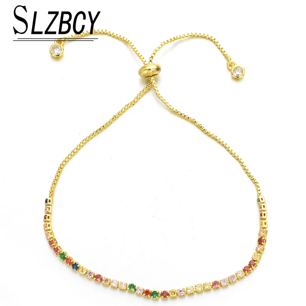 Роскошные Цветные Красочные AAA кубического циркония очаровательные браслеты для