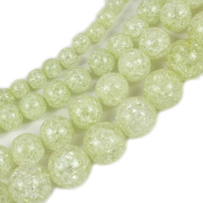 Натуральный светильник Зеленые хрустальные бусины с трещинкой для изготовления