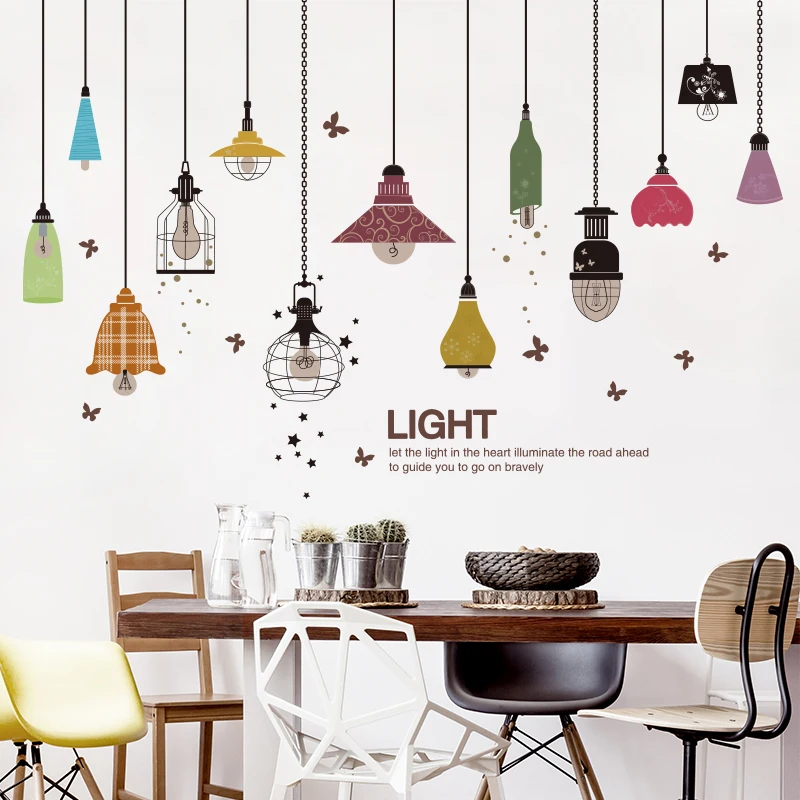 

Cats Fish Animals Wall Stickers DIY Chandelier Lights Mural Decals for Kids Room Baby Bedroom Children Nursery Home Decoration
