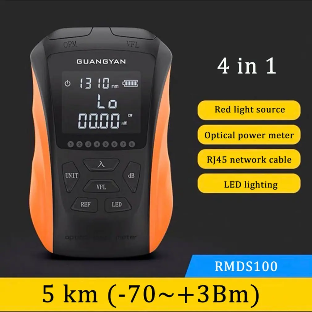 

NEW 6 in 1 Multifunction Optical Power Meter OPM Visual Fault Locator Network Cable Test optical fiber tester 5km 15km VFL LED