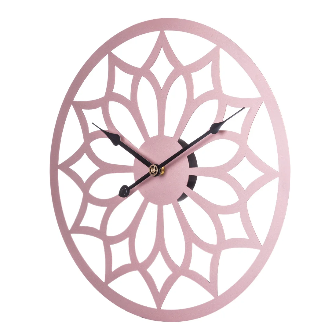 Европейский стиль металлические полые часы в форме цветка бесшумные настенные