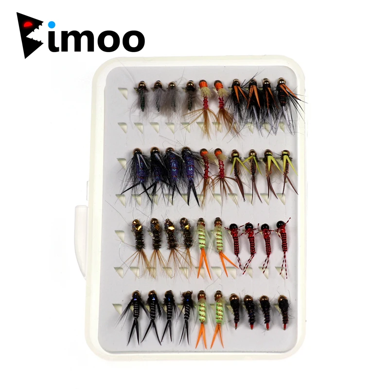 Bimoo 40 шт./коркор. набор нимф с эпоксидным покрытием и бусинами рыболовных мушек