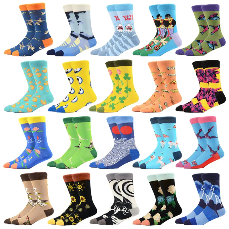 

Men's Socks Cotton Funny Animal Socks For Men And Women Creative Casual Dress Colors Crew Socks Gifts for Happy Wedding