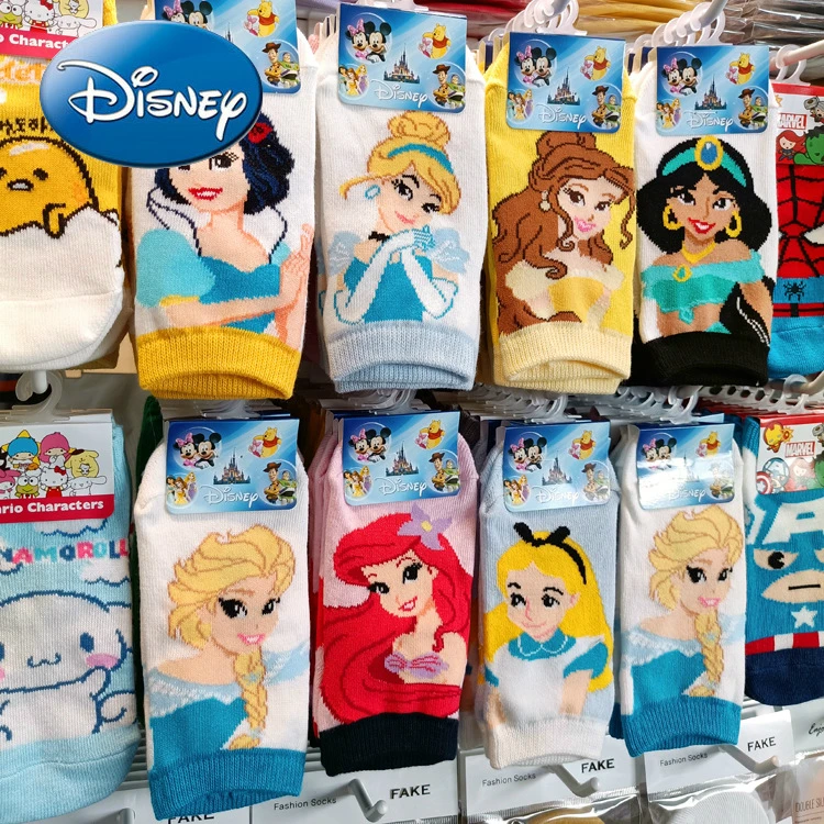

Disney Princess Cotton Socks Girls Cotton Socks Princess Aisha Bell Princess Snow White Cinderella Children's Socks Cartoon