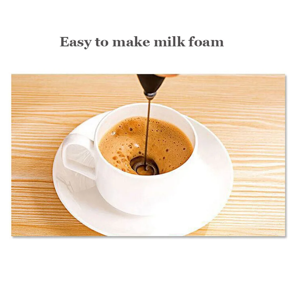 

Electric Milk Frother Egg Beater Kitchen Drink Foamer Whisk Mixer Stirrer Coffee Cappuccino Creamer Whisk Frothy Blend Whisker