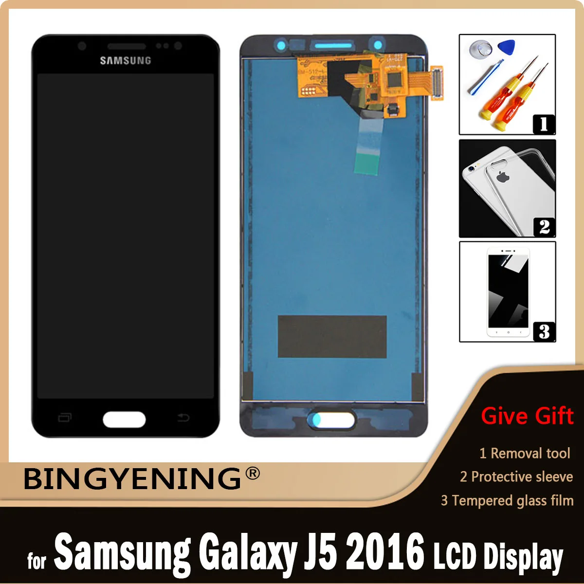 Для Samsung Galaxy J5 2016 J510 SM J510F J510FN J510M Полный ЖК дисплей с цифровым преобразователем