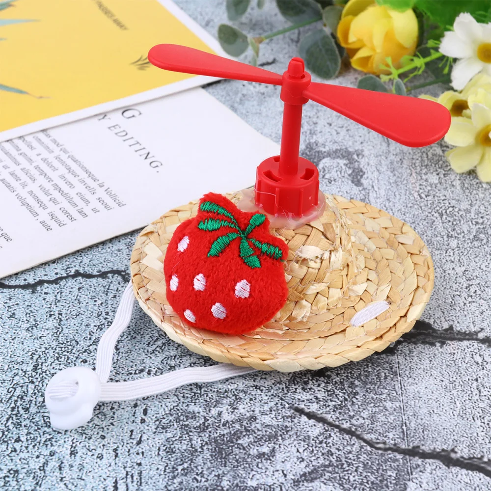 

1Pc Pet Straw Hat Pet Dragonfly Sunhat Straw Woven Cap Pet Knitted Hat Photo Props Pet Funny Decor Pet Supplies (Crown Pattern