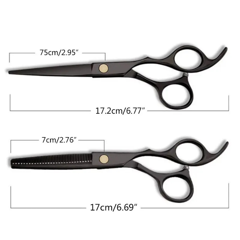 

9Pcs/Set 6Inch Professional Hair Cutting Thinning Shears Comb Clips Cape Hairdressing Scissors Kit for Barber Salon Home Use