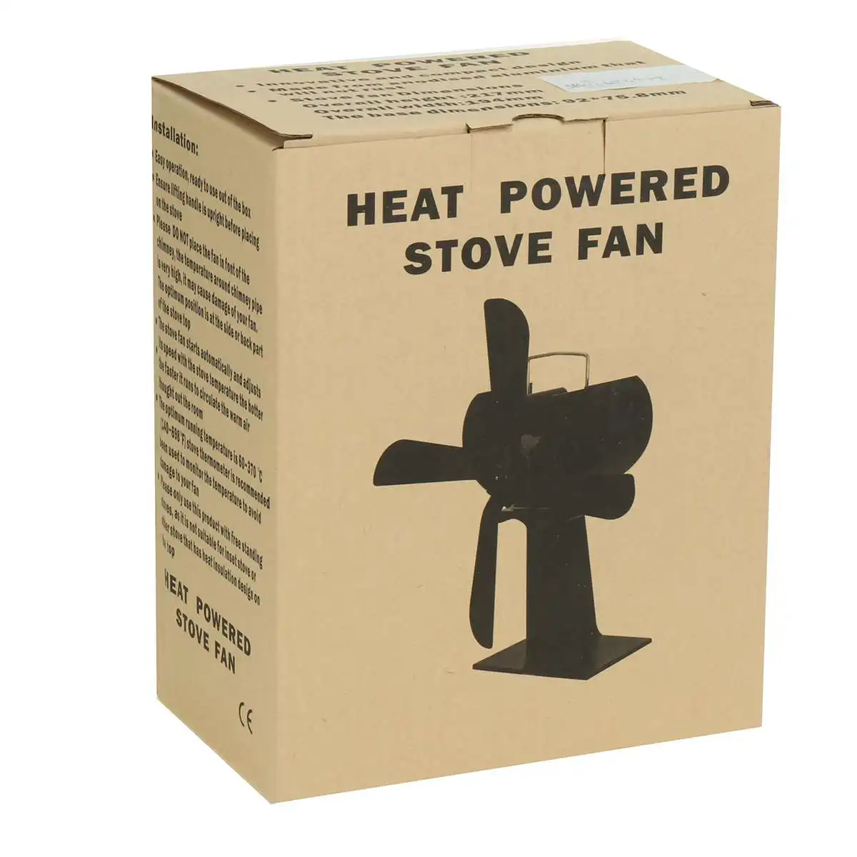 

4 Blades Heat Powered Stove Fan Log Wood Burner Ecofan Quiet Black Home Fireplace Fan Efficient Heat Distribution Fans
