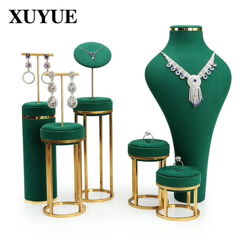 Microfiber Metal Creative Jewelry Display Props Neck Window Display Props Necklace Display Stand Jewelry Stand