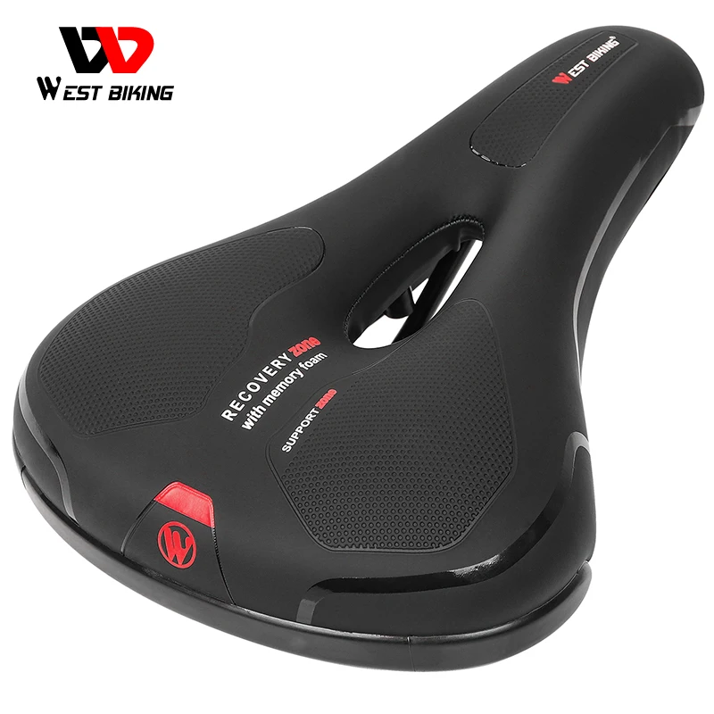 

WEST BIKING Bicycle Saddle Non-slip Shock Absorption Hollow Mountain Bike Saddle Breathable Soft Bike Seat Bicycle Accessories