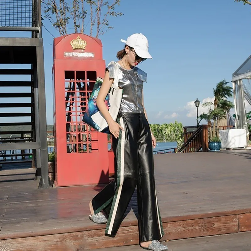 Женские осенне-зимние спортивные повседневные узкие широкие брюки модные штаны