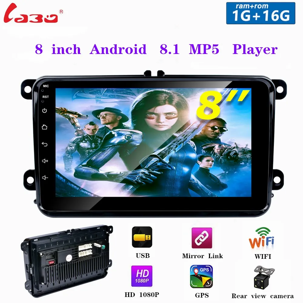 

Автомагнитола 2 Din, 8-дюймовый сенсорный экран, Android 8,1, mp5-плеер, GPS Bluetooth навигация, Wi-Fi, FM-радио, камера, мультимедийный плеер для VW